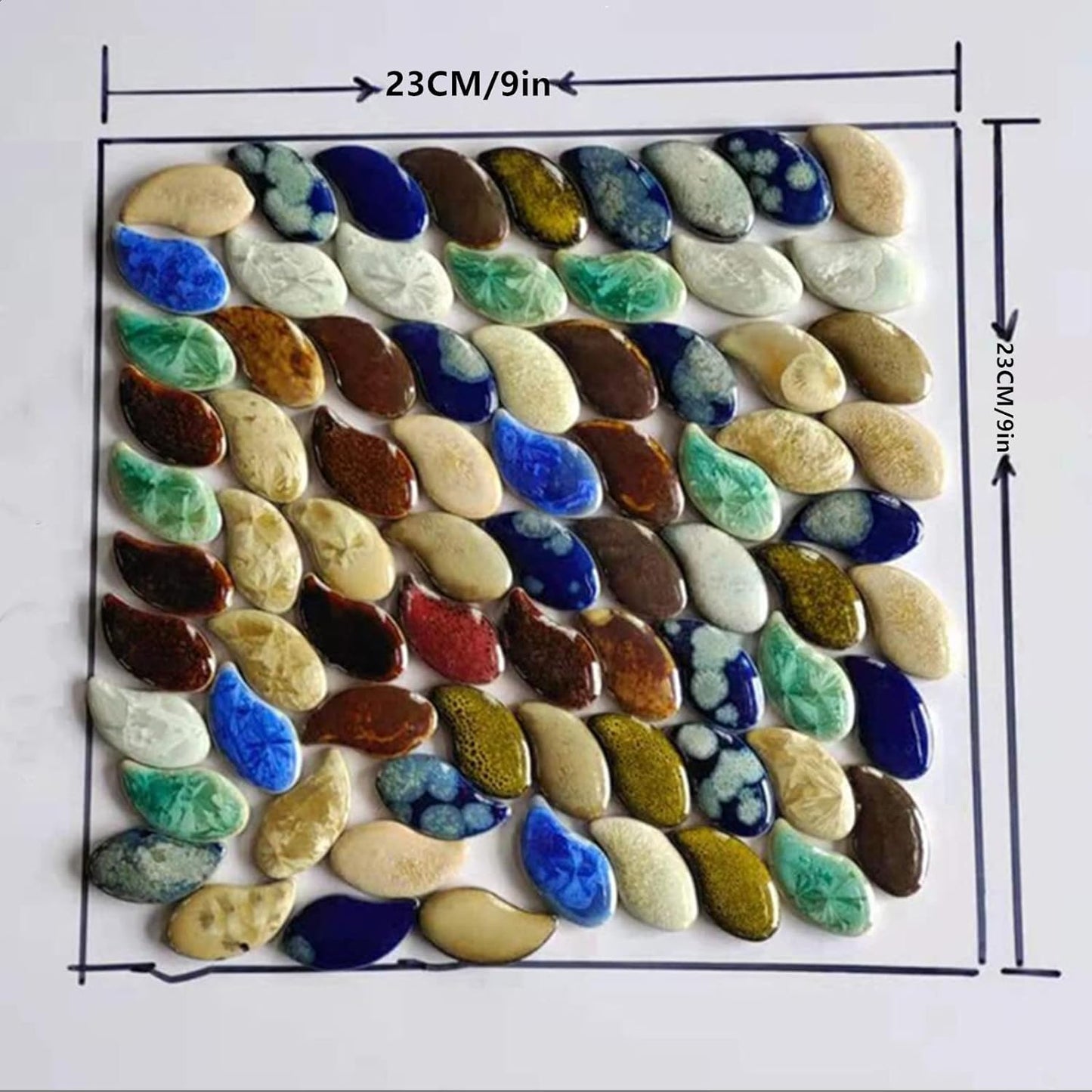 500g/1.1lb Random Color Irregular Ceramics Mosaic Tiles,DIY Making Creative Ceramic Mosaic Tiles for DIY Craft Plates Flowerpots Vases Cups Mosaic Making Supplies (Petal)