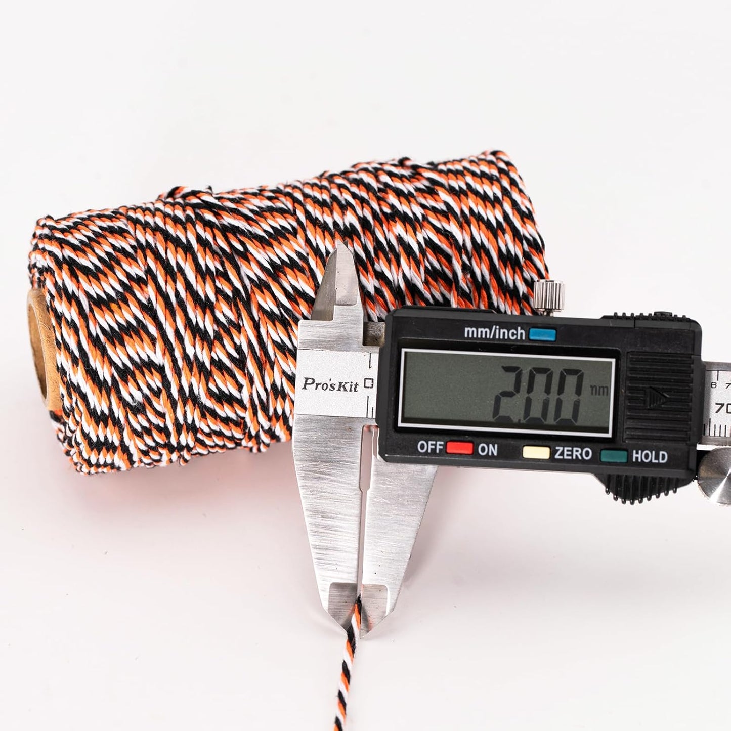 KINGLAKE Orange Black White Cotton Twine 2mm 328 Feet for Gift Wrapping DIY Crafts Halloween Party Decoration Gift Tags