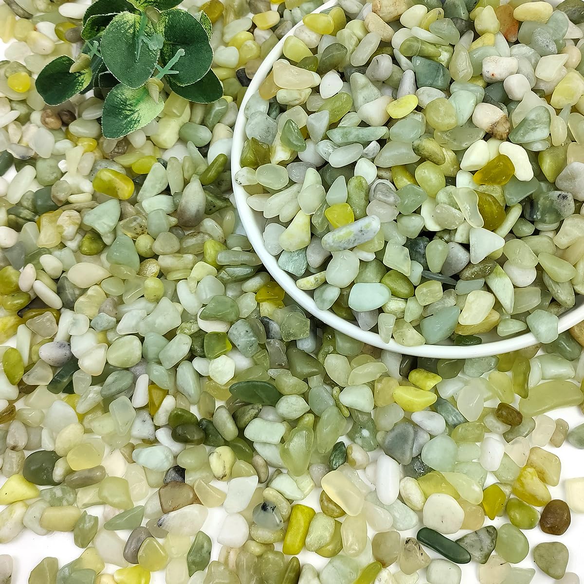 10LB Succulent Jade Pebbles for Landscaping, 3/8 Inch Natural Decorative Polished Stones, River Rocks for Landscaping, Vase, Flowerpot Decoration, Indoor Decoration and Garden Decoration
