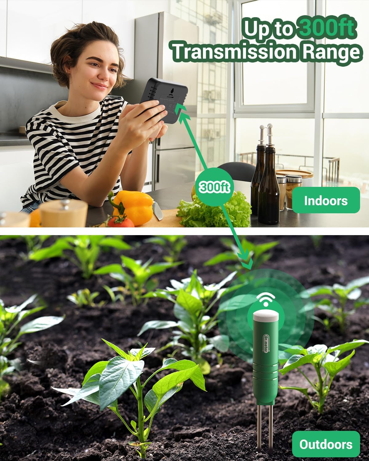 Dr.meter 4 Pack Soil Humidity Sensor Probe, Plant Soil Moisture Meter, Accessory Only, Cannot Be Used Alone