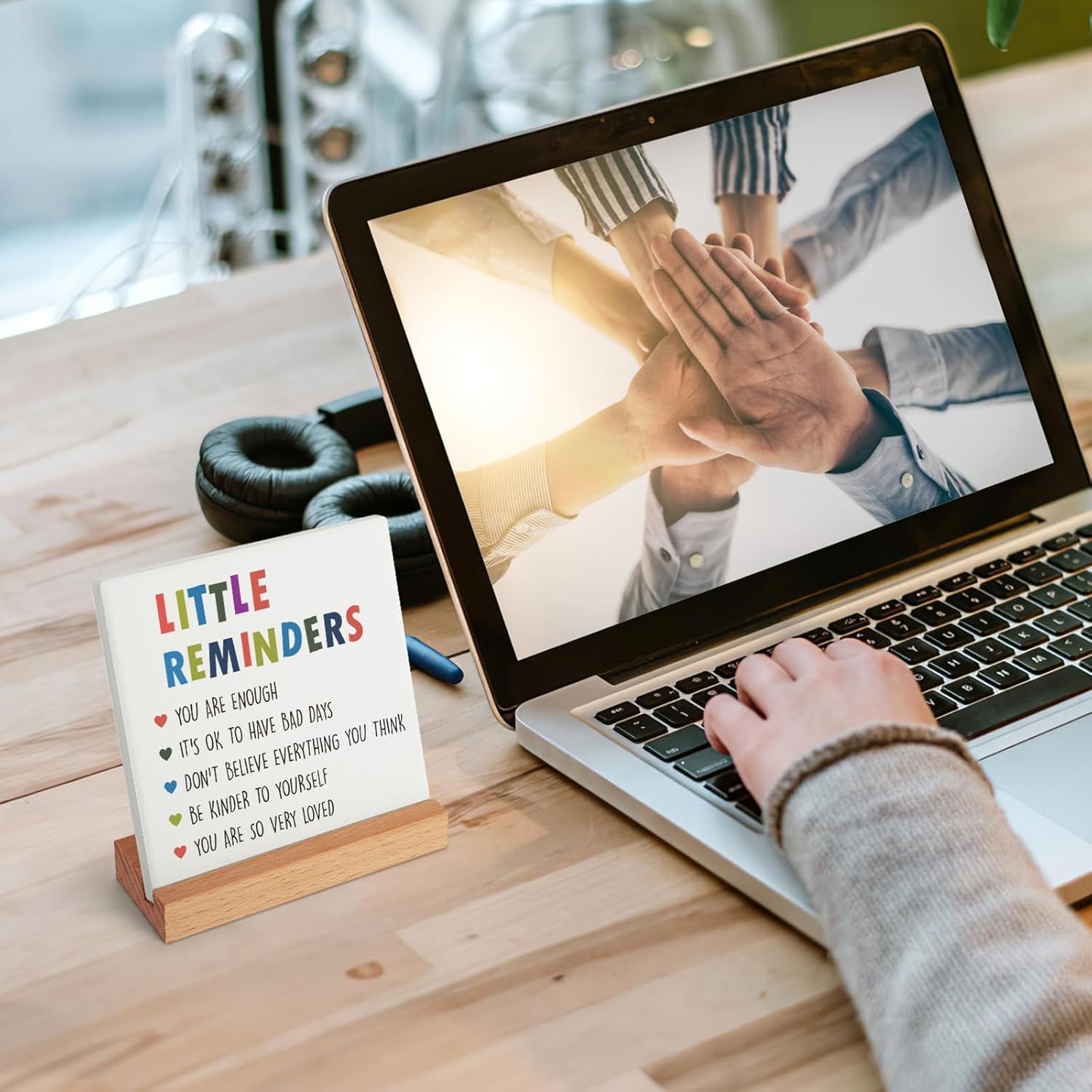 Inspirational Motivational Gifts Little Reminders for women, Positive Mental Health Gifts for Her Teenage Girls Boys, Encouragement Decor Plaque for Office Home