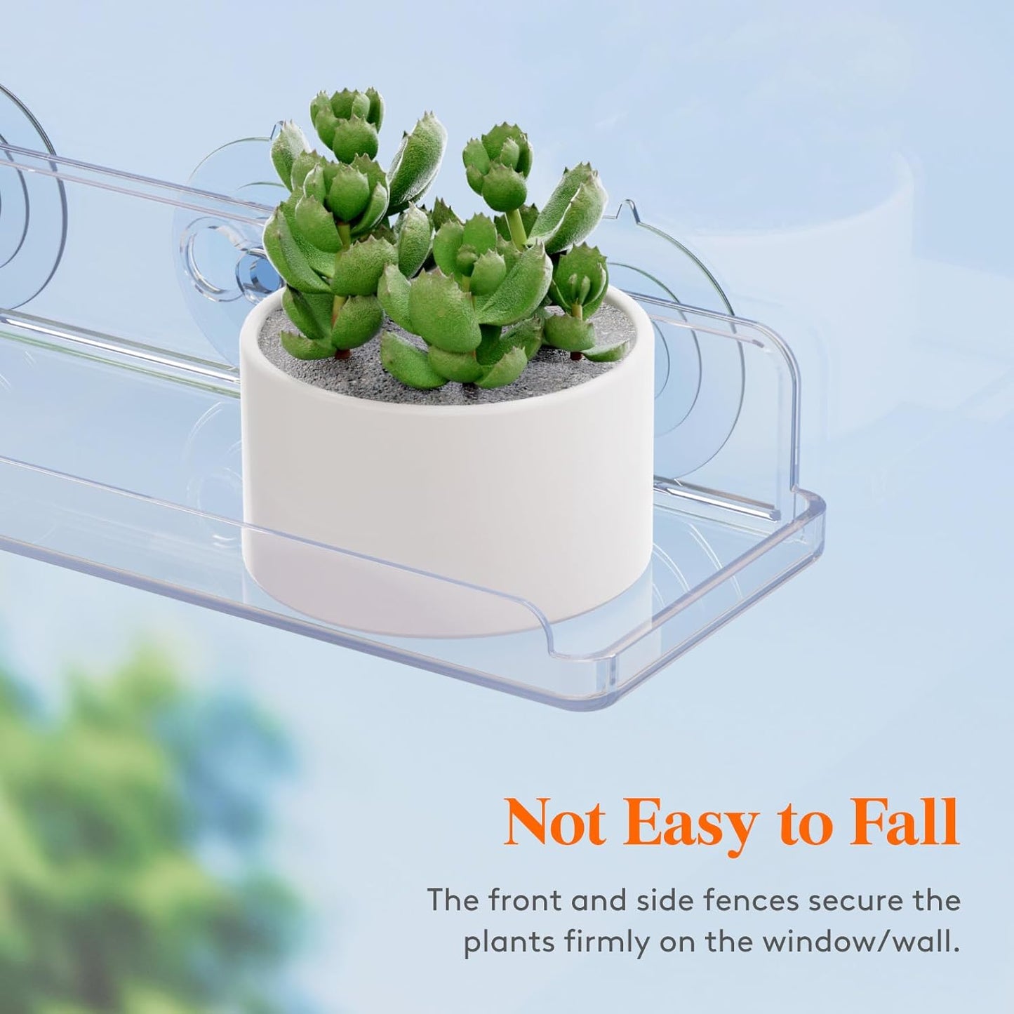 Lifewit Window Plant Floating Shelves 15 x 4 inch, 2 Pack Acrylic Suction Cup Shelf, Window Sill Extender for Indoor Succulent Plants, Micro Greens, Seed Starter Pots, Herb Planters