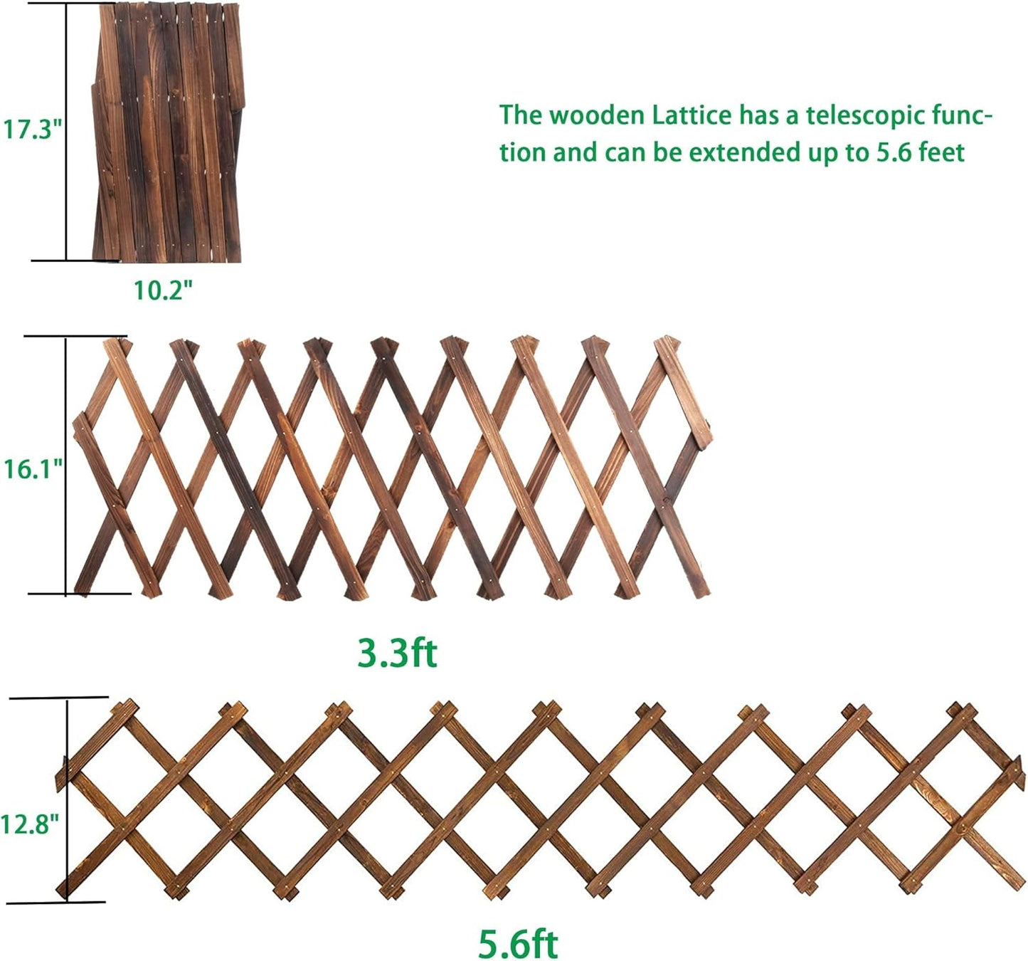 Wooden Lattice Panels for Outside 1Pack, 75"x11.8" Expandable Wood Lattice Fence Wall Garden Trellis Frame for Climbing Plants Outdoor Vine Ivy Rose Patio Room Decorative