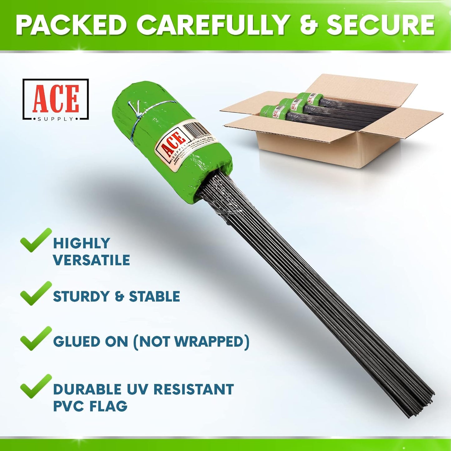 Green Marking Flags 100 Pack - 4x5x15 Inch Green Flags for Yard - Markers For Lawn, Irrigation, Landscaping, Survey & Sprinkler Head Marking