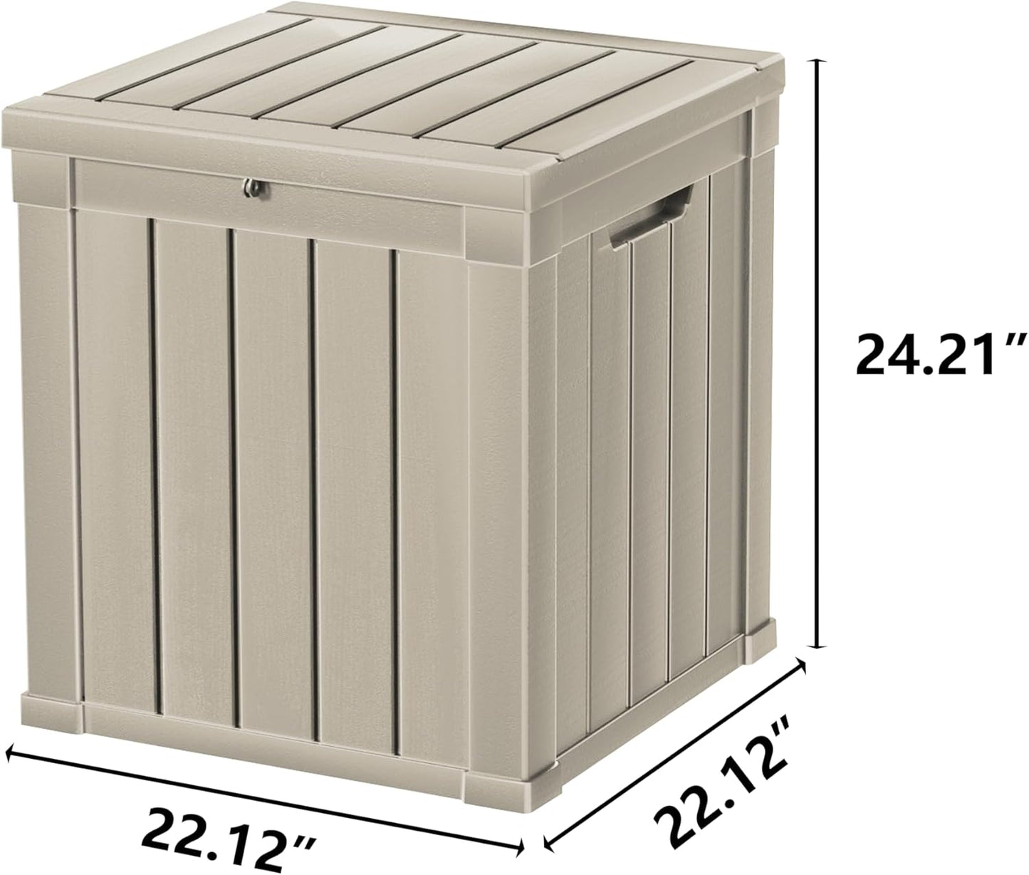 50 Gallon Deck Box, Resin Outdoor Indoor Waterproof Storage Box, Lockable Storage Box With Handle for Patio Furniture - Garden Tools - Swimming Pool Tools UV-Resistant, Brown