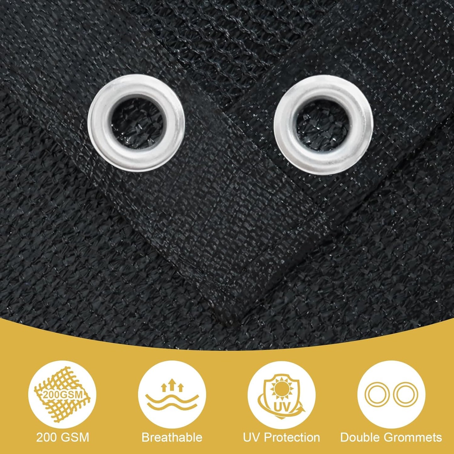 Shade&Beyond 90% Sun Shade Cloth with Grommets, 6' X 20' Pergola Shade Cover Canopy, Mesh Tarp Sun Screens for Patio, Outdoor, Garden, Backyard, Black