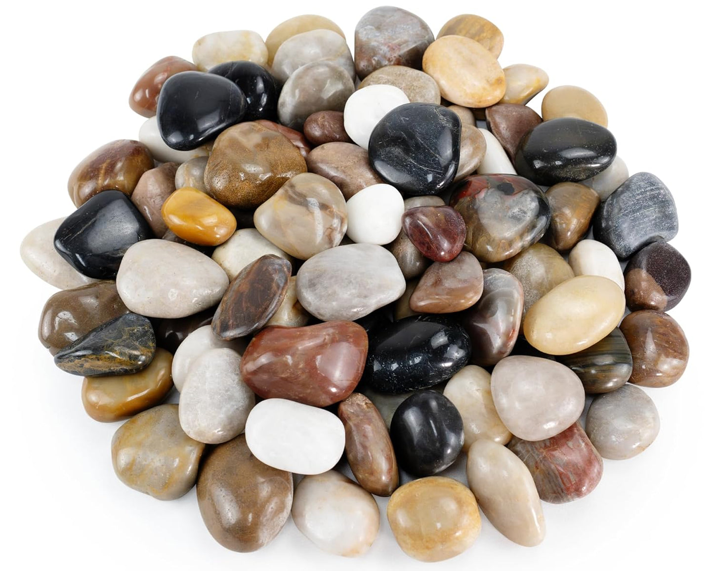 River Rocks for Landscaping, 40lbs Colorful Pebbles for Indoor Plants, 1-2 Inch Decorative Rocks for Planters, High Polished Stones for Vase Filler Fish Tank Garden