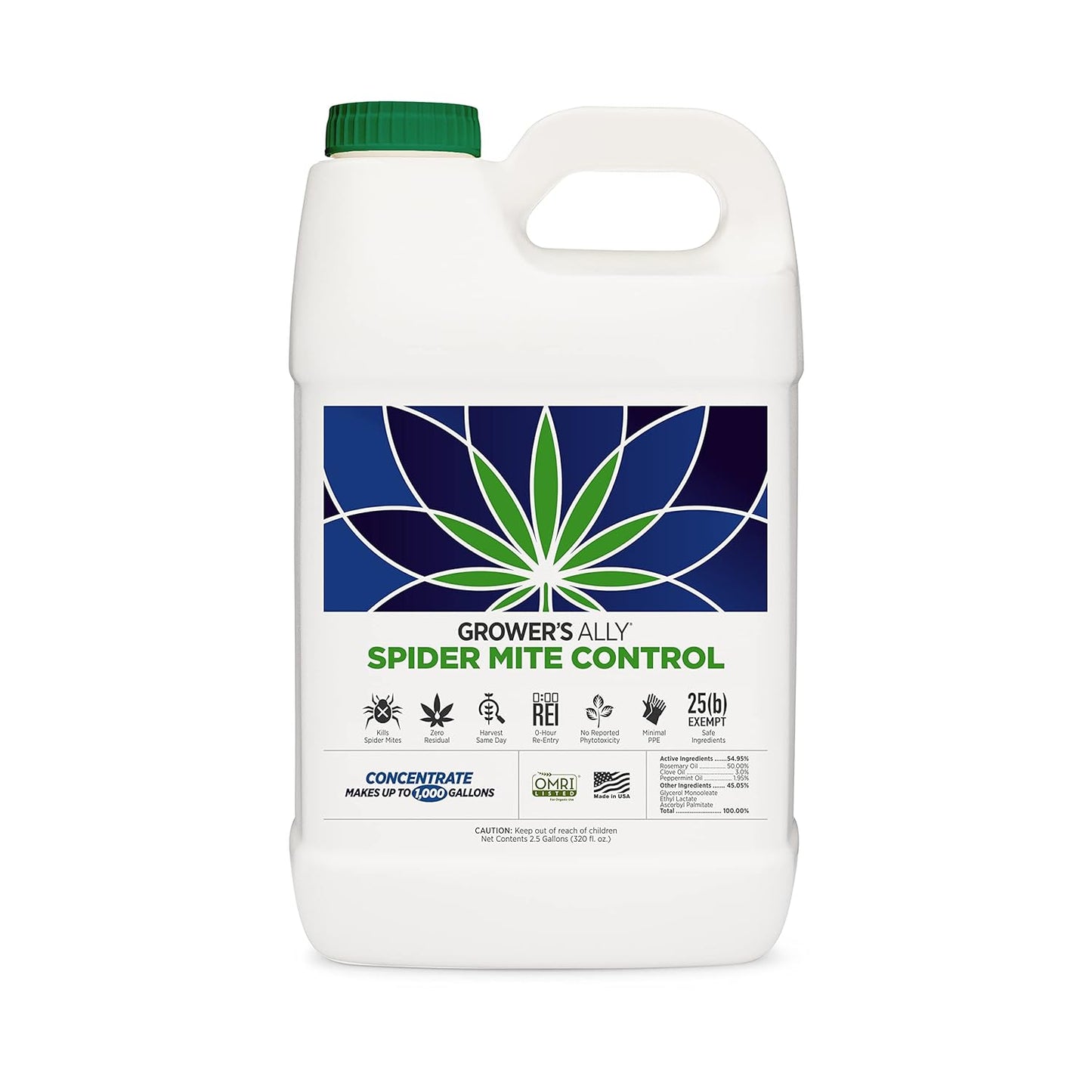 Grower's Ally Spider Mite Control Concentrate 2.5 gal | Natural Spider Mite & Insect Killer with Rosemary Oil - Trusted by Cultivators for Indoor and Outdoor Use