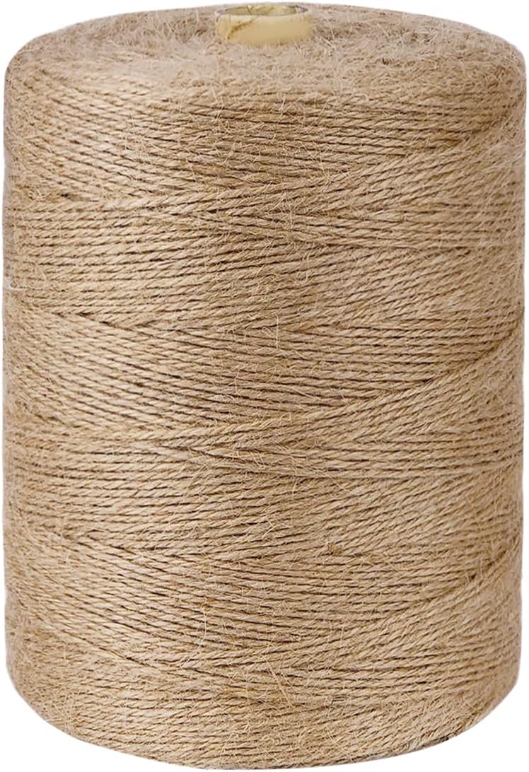 PerkHomy Jute Twine String 3600 Feet Natural Thin for Craft Gardening Plant Gift Wrapping Tag Art Wedding Home Decoration Packing Material Christmas Bulk (3600 FT * 2mm (3Ply))
