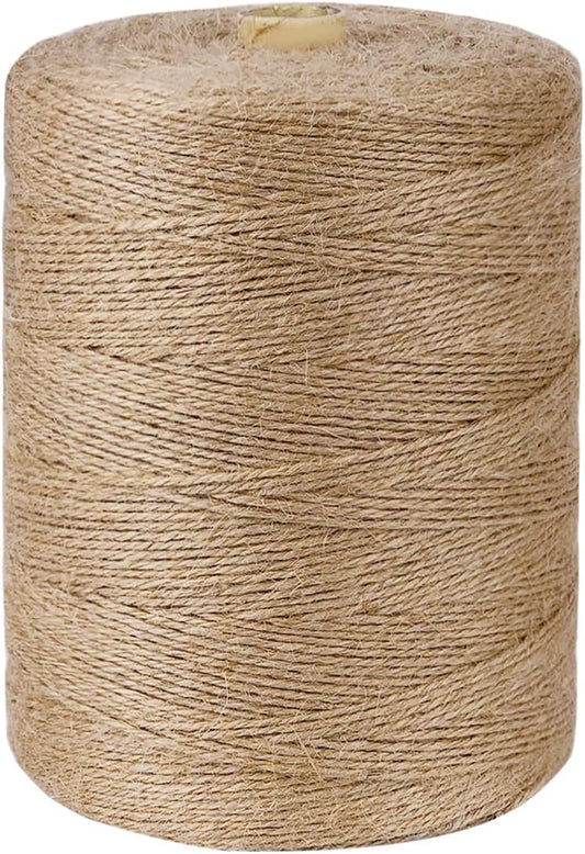 PerkHomy Jute Twine String 3600 Feet Natural Thin for Craft Gardening Plant Gift Wrapping Tag Art Wedding Home Decoration Packing Material Christmas Bulk (3600 FT * 2mm (3Ply))