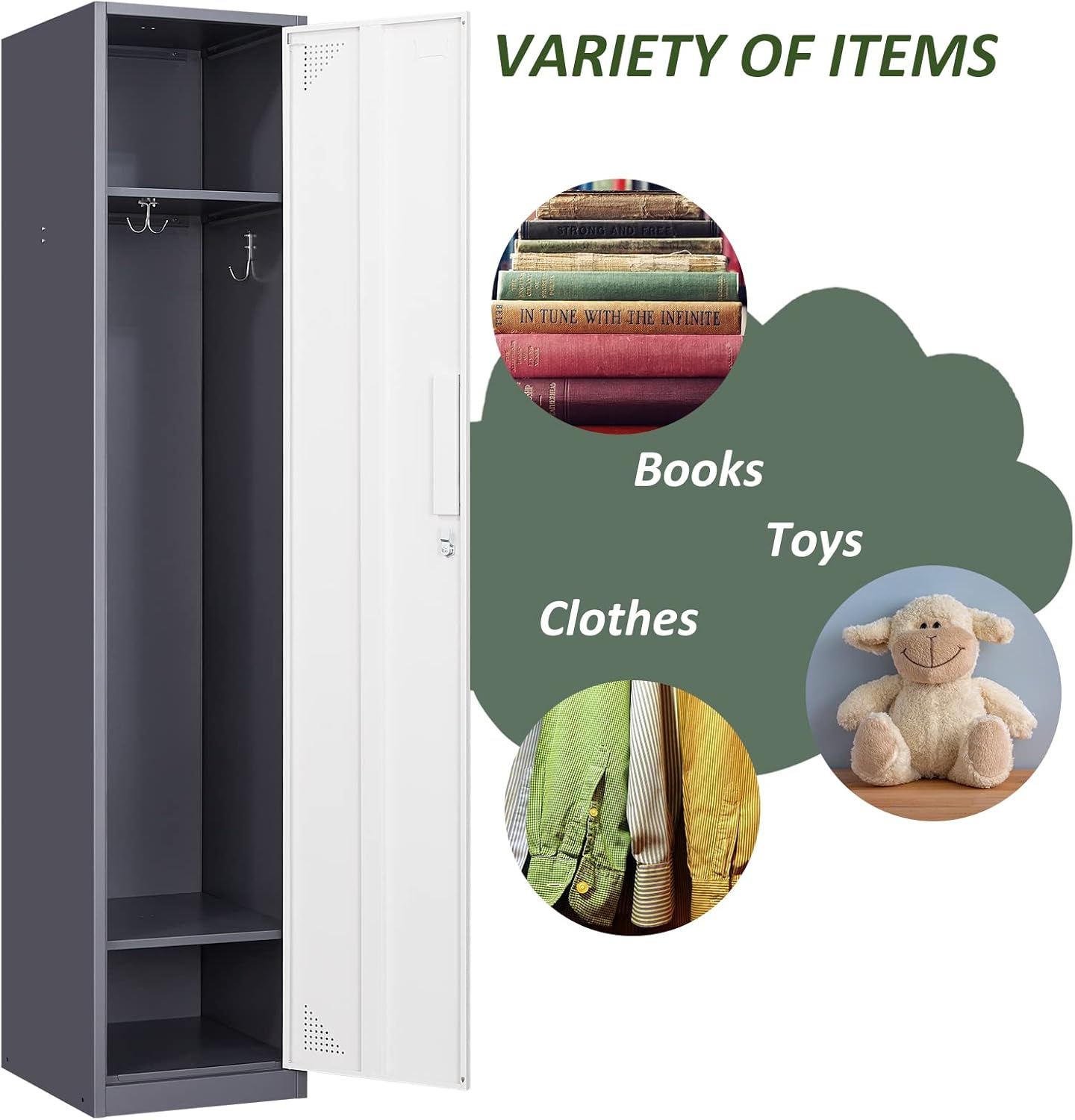 SISESOL Metal Lockers for Employees Steel Locker Large School Locker Metal Wall Locker Office Employee Lock Box 71" Steel Storage Cabinet Storage Locker Cabinet for Home Gym Office School Garage