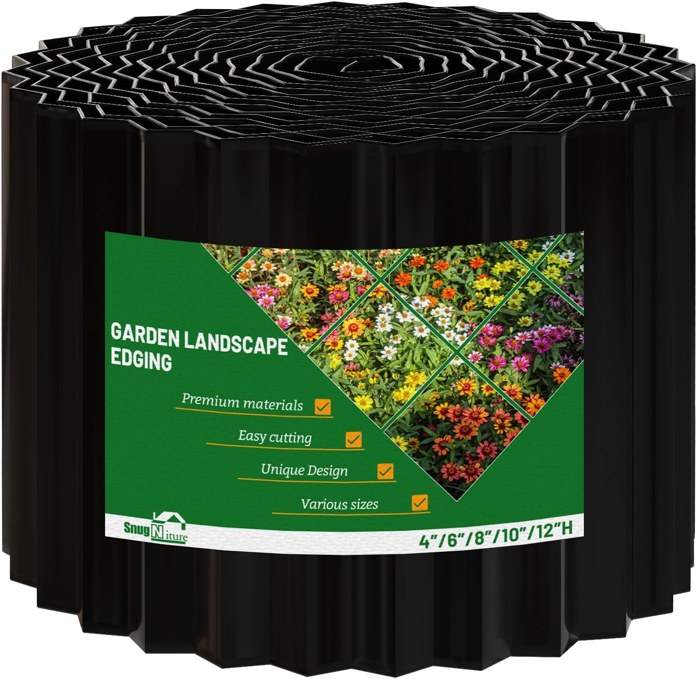 SnugNiture Corrugated Metal Garden Edging,6" x 20' Sturdy Lawn Edging Border,Landscape Edging Border for Lawn, Flower Bed,Garden and Yard