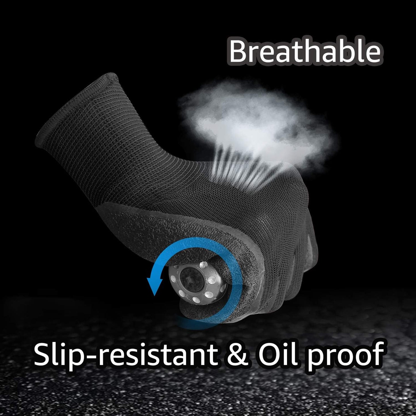 Evridwear Crinkle Latex Rubber Hand Coated Safety Work Gloves for Men Women General Multi Use Construction Warehouse Gardening Assembly Landscaping (XXL-Size) 12 Pairs Pack