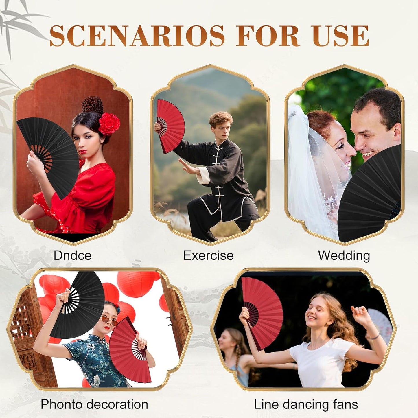 Boots On The Ground Hand Fan,Fans for Line Dancing,Folding Hand Rave Fan,Boots on The Ground Fans Largefold Fans,Decorative Folding Fans for Performance,Dance,Wedding,Party (Black)