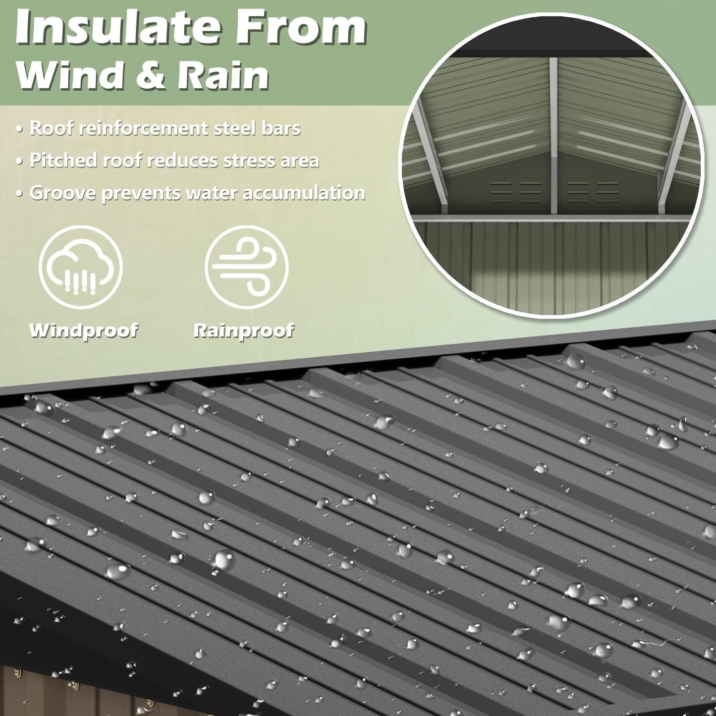 Devoko Outdoor Storage Shed 8 x 6 FT Lockable Metal Garden Shed Steel Anti-Corrosion Storage House with Single Lockable Door for Backyard Outdoor Patio (Brown)