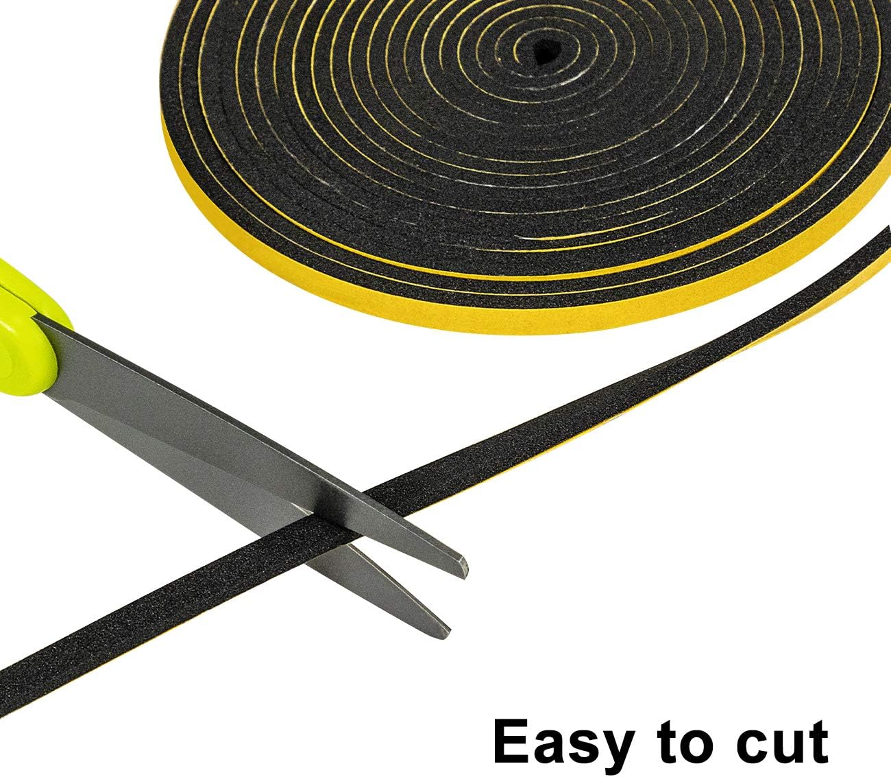 TORRAMI Adhesive Foam Tape 1/4" W X 1/8" T, Closed Cell Foam Weather Strip Seal Insulation for Door and Windows (Total 49.5 Ft Length, 3 Rolls of 16.5 Ft Each)