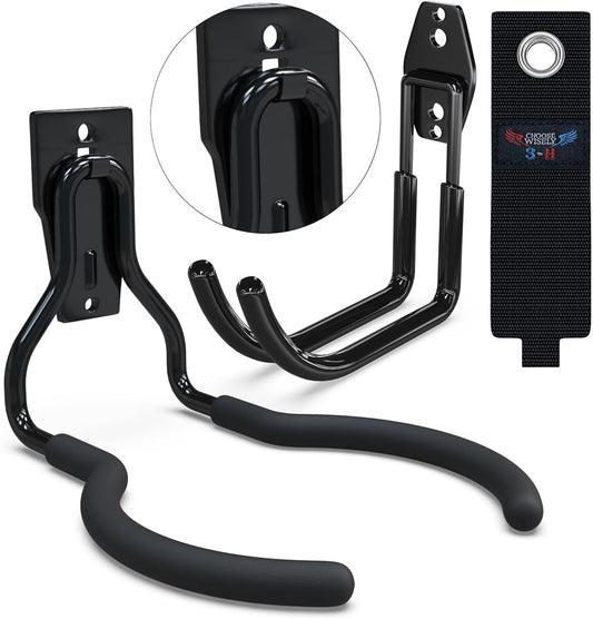 3-H Weed Eater Hanger 1 Pack,1 Large Garage Wall Hooks,1 Extension Strap,Utility Weedeater Rack,Tool Hangers for Organizing and Hanging Weed Wacker,Leaf Blower,String Trimmer,Power Tool in Garden
