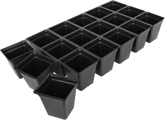 Handy Pantry Black Plastic Garden Tray Inserts - 10 Sheets of 18 Planting Pot Cells Each - 3x6 Configuration - Perforated - Nursery, Greenhouse, Gardening