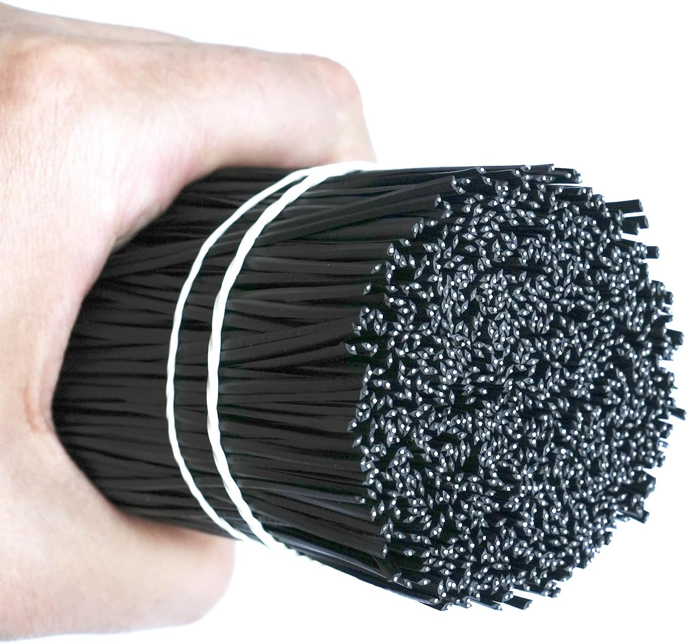 1000 pcs 6 inch Black Cable Twist Ties Plastic Twist Ties with Rugged Metal Innercores Reusable Fastening Cable Cord Wire Ties