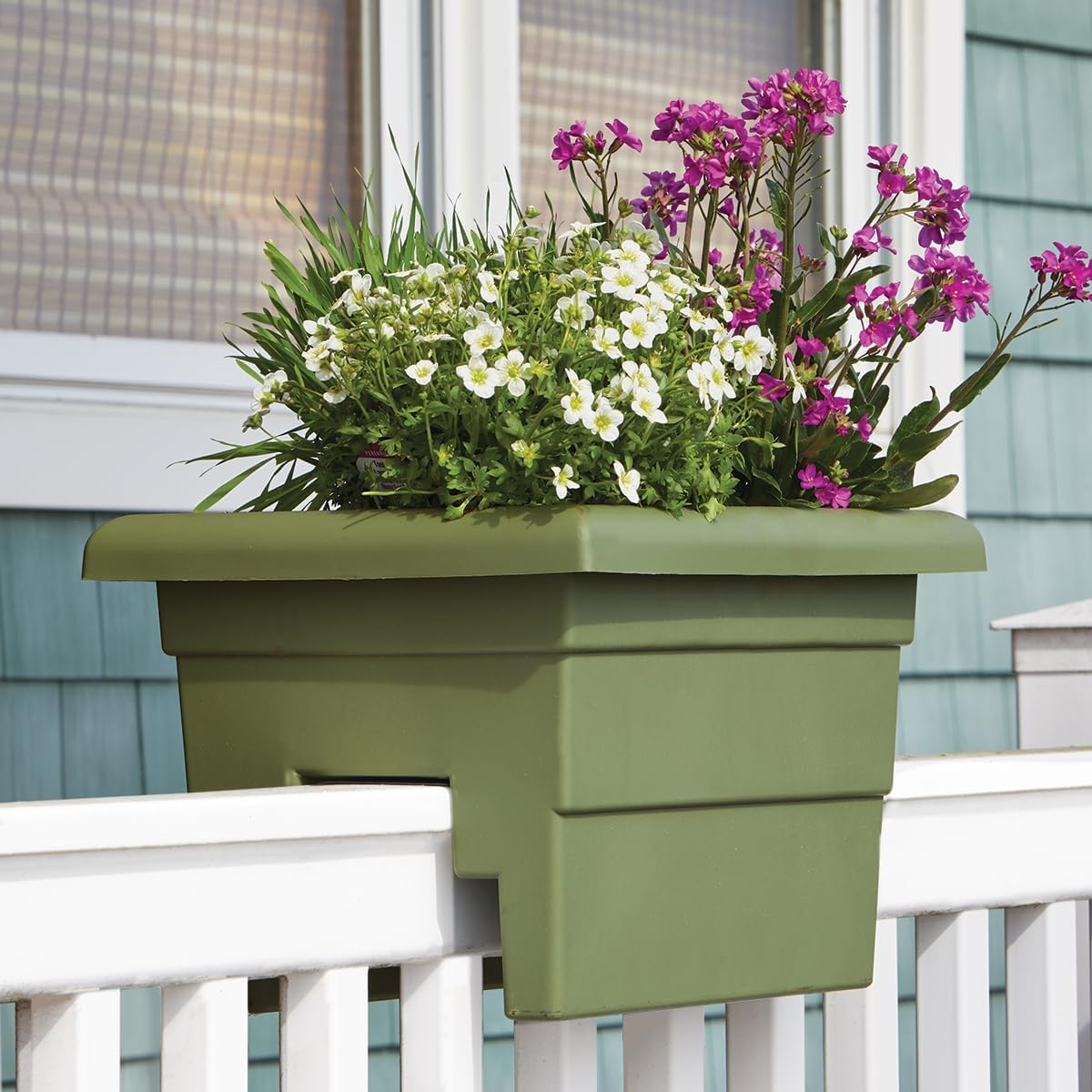 Root & Vessel Countryside Rail Planter, Sage, 16"