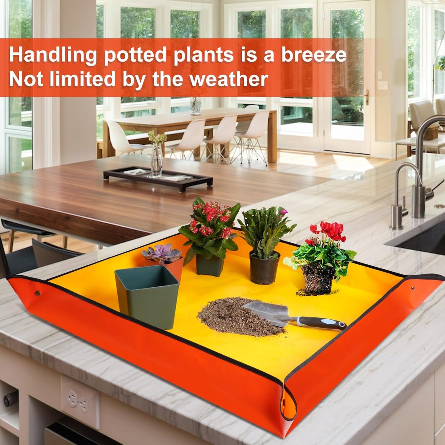 3 PCS 39.5"X39.5" Extra Large Repotting Mat for Indoor Plants Transplanting and Mess Control, Gardening Gifts for Women Men