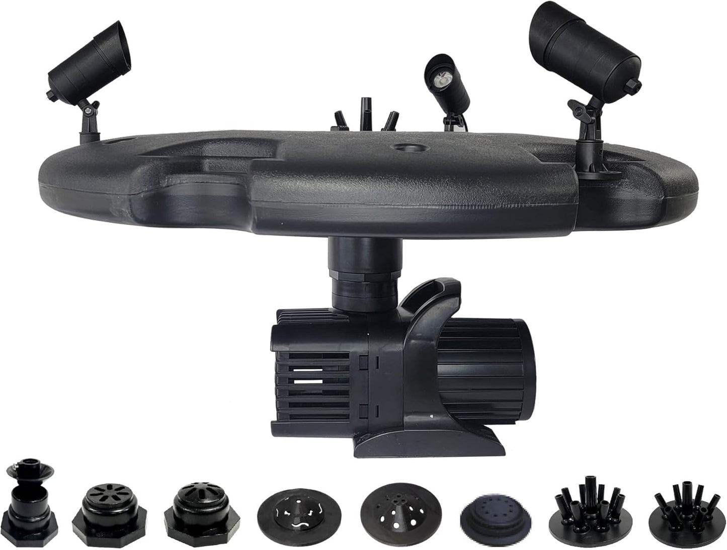 HALF OFF PONDS Floating Fountain – 1.75 HP Pond Aerator, 100' Cord – 14,800 GPH Water Pump – 11 Spray Patterns - Energy-Efficient - Color-Changing LED Lights, Large Ponds, Lakes & Water Gardens