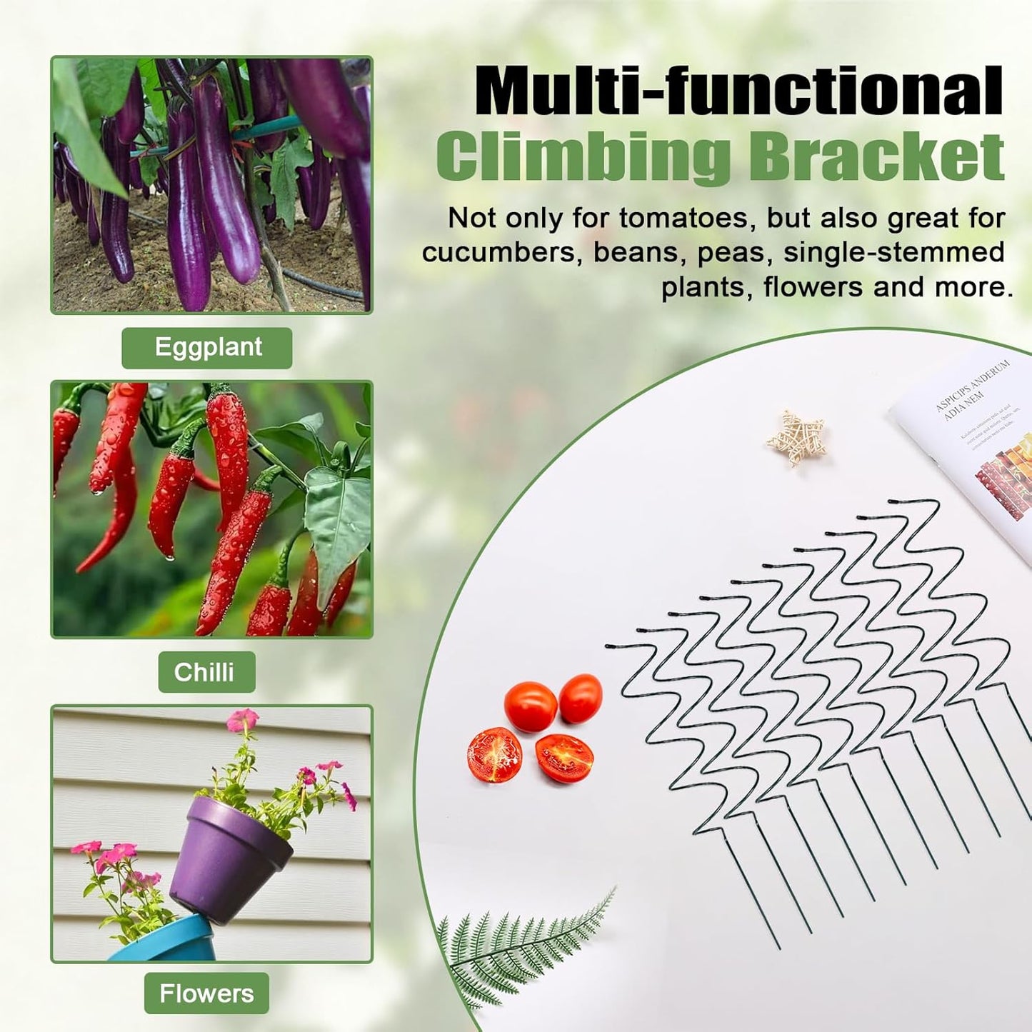 10 Pack Tomato Twist Stake, Spiral Tomato Stakes for Indoor Outdoor, Spiral Garden Stakes for Climbing Plants, Tomatoes, Roses & Garden Vines