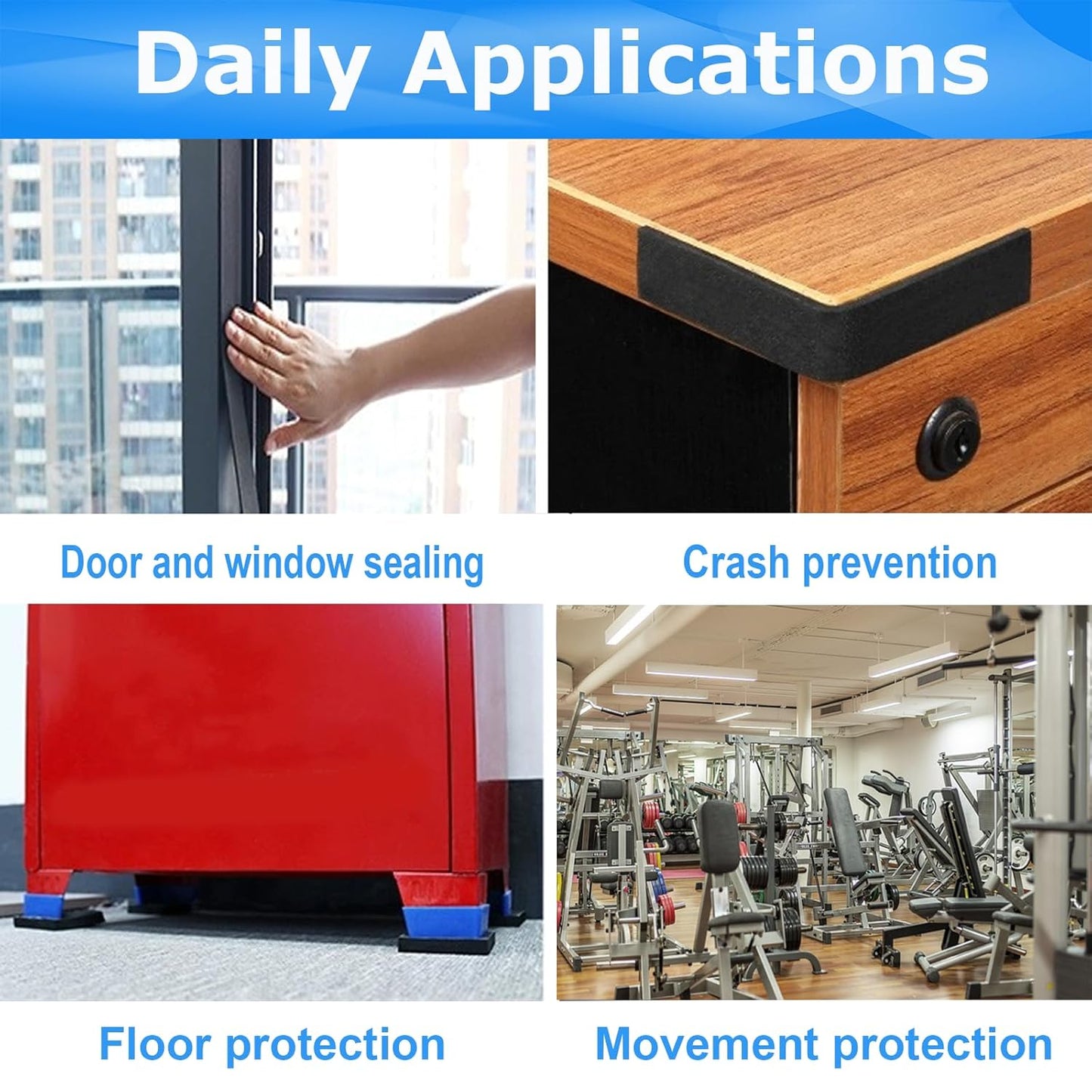 Solid Rubber Sheets,Rolls & Strips 1/4 (.25)" Thick X 1" Wide X 10'Long, Solid Rubber Strips for DIY Gaskets Crafts Pads Sealing Abrasion Supports Flooring Protection Warehouse