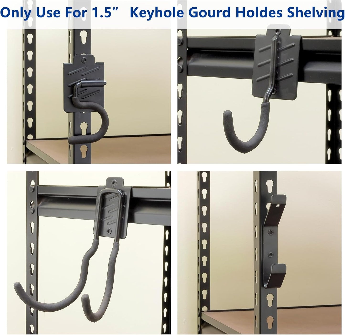 Wallmaster Boltless Shelving Hook Organizer Kit,7 Pcs Adjustable Storage Hanging Accessories for 1.5 inch Keyhole Rack,Garage Heavy Duty Tool Storage System