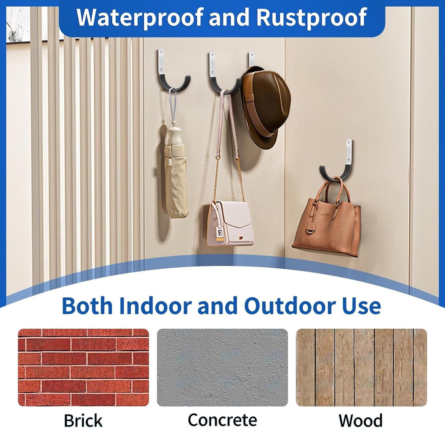 Heavy Duty Steel Garage Hooks,Garage Storage Utility Hooks,Heavy Duty Garage Tool Organizer,Steel Wall Mount Hooks, Hose Hanger, Small Garden U Hooks (Black 4 Pack)