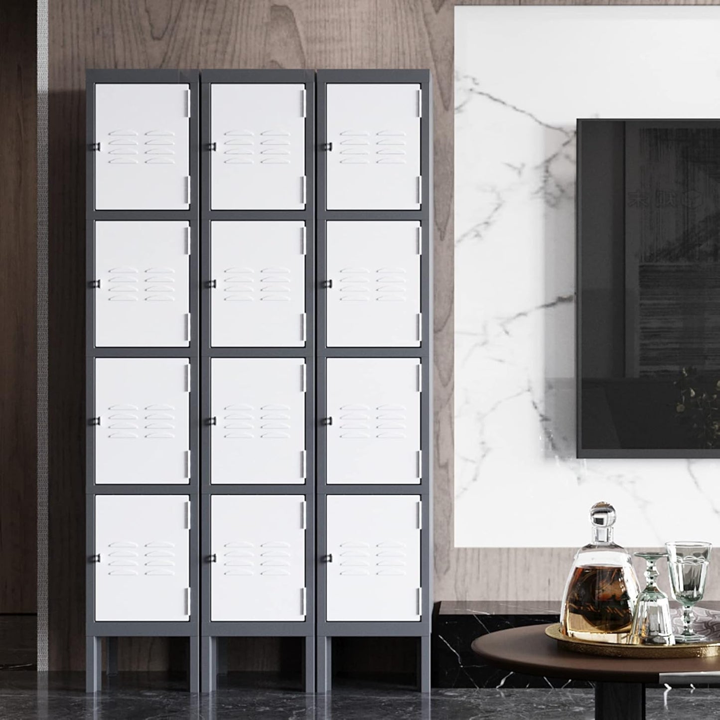 Letaya Storage Locker,5 Door Employees Metal Cabinet with Lock for School Gym Home Office Staff 66" H X 12" W X 12" D