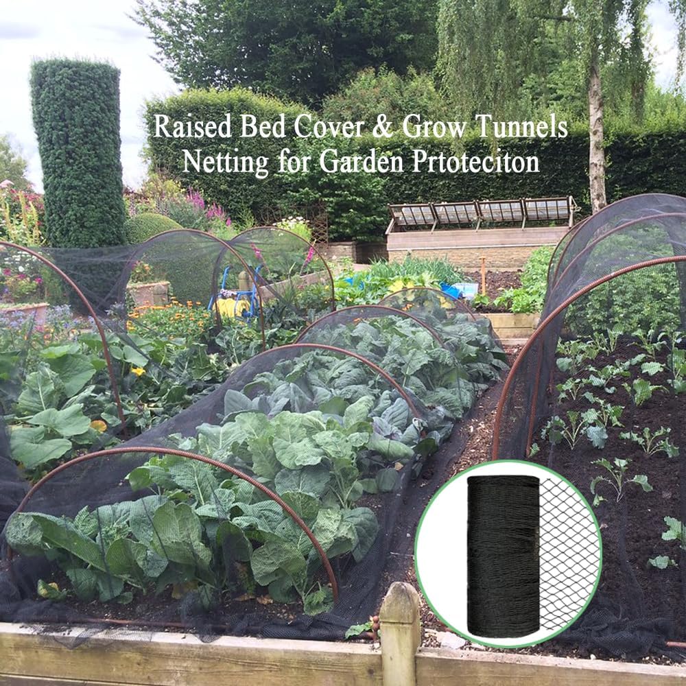 Bird Netting 25x25 Ft, 1/2In Mesh Heavy Duty Garden Netting Pest Barrier for Plants, Fruit Trees, Vegetables, Extra Strong Woven Mesh Netting, Animal Fencing Against Birds, Deer, Poultry