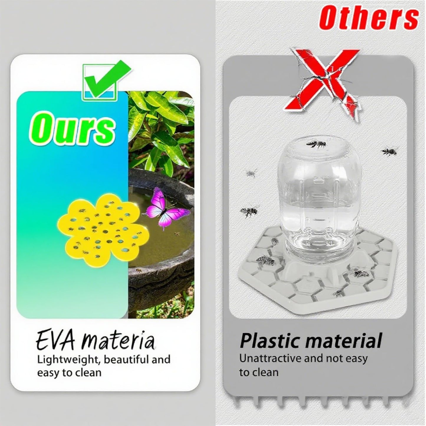 4 Pack Floating Bee Watering Station for Garden, Butterfly Feeder Bee Waterer Wildlife Baths Pollinator, Outdoor Pool & Garden Decor(Colorful Flower)