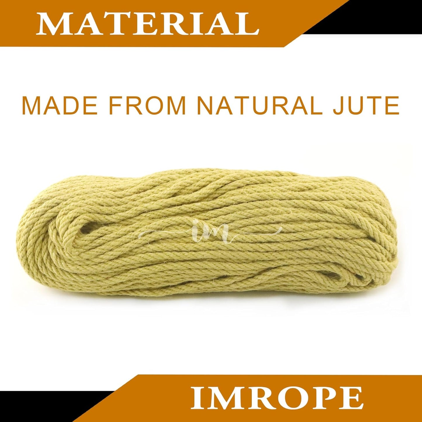 6mm x 50 Feet Yellow Jute Rope, Twine for Gardening Tomato Climbing Plant Tie Floristry Crafts Gift Wrapping Packing Decor