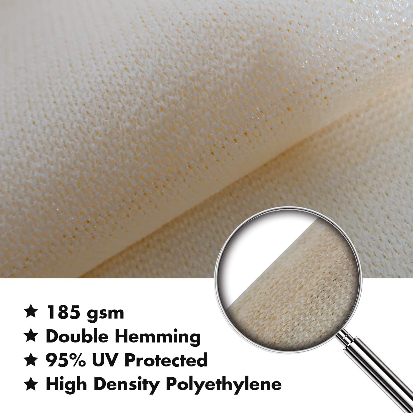 KANAGAWA 14'X18' Cream Custom Size Sun Shade Sail Rectangle UV Block Canopy Cover for Patio Backyard Lawn Garden Outdoor (Customized Available)