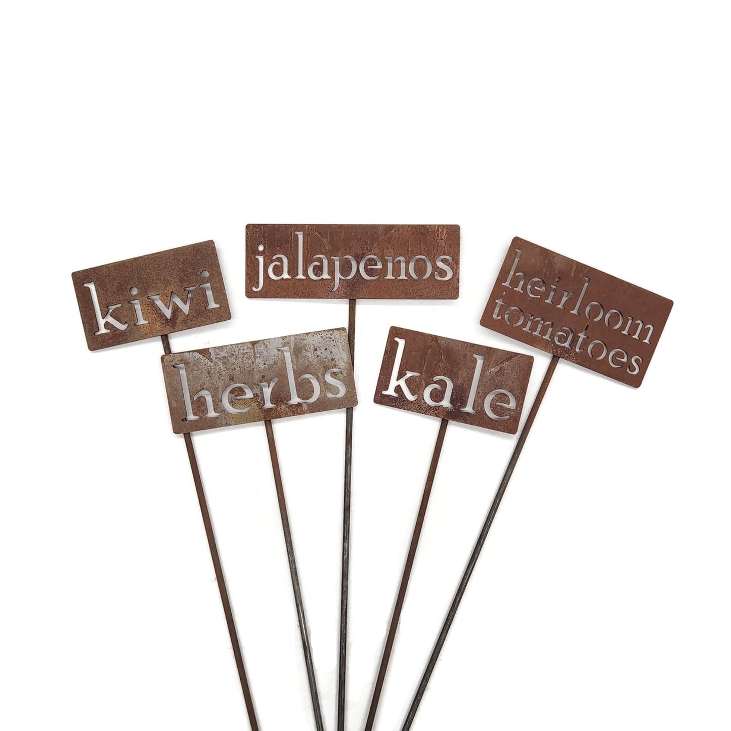 Classic Metal Garden Markers 19 Inches Tall (honeydew, Naturally Rusted)