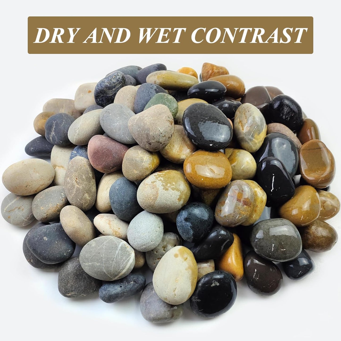 10 lbs River Rocks, 2-3 Inch Natural Pebbles for Plants, Landscaping, Garden, Aquarium, Backyard and Indoor Water Fountains