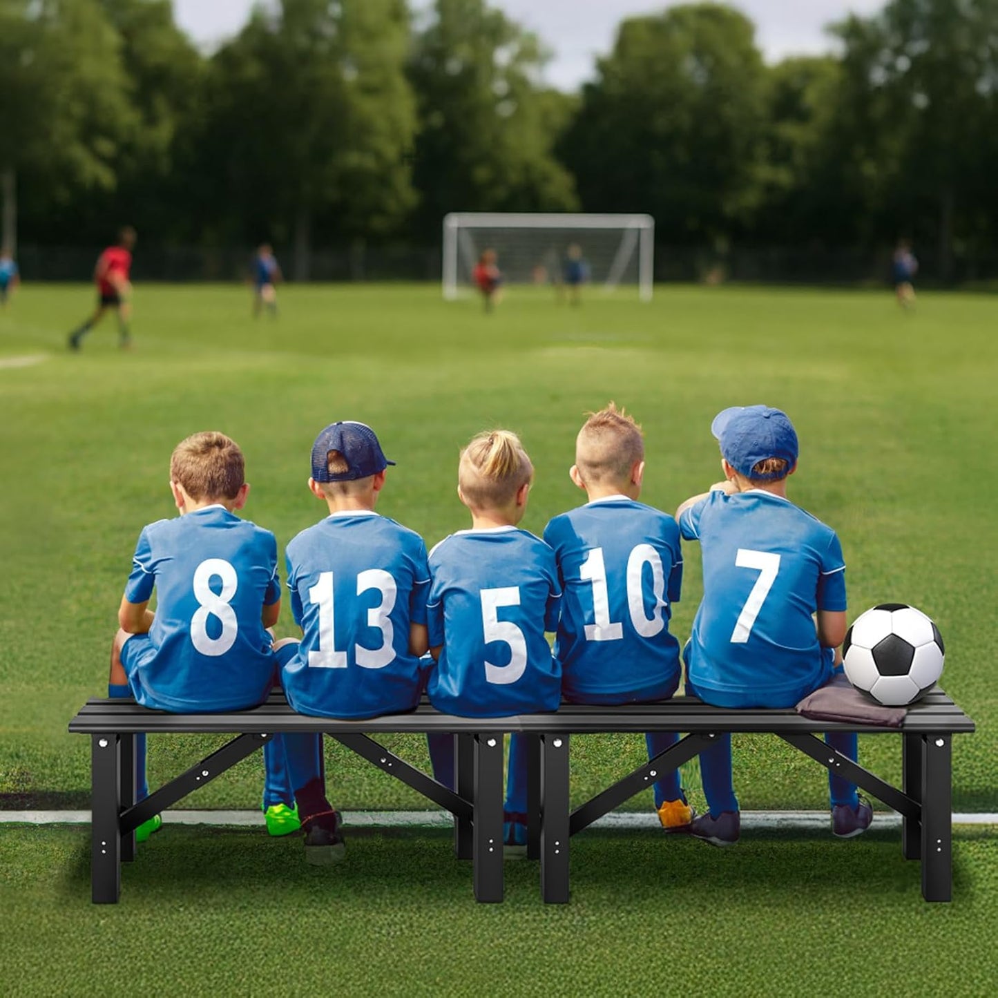 TECSPACE 2-Person Instant Folding Bench, 330 LBS Capacity Lightweight Aluminum Foldable Bench, No Assembly Required, Sets Up in 3 Seconds