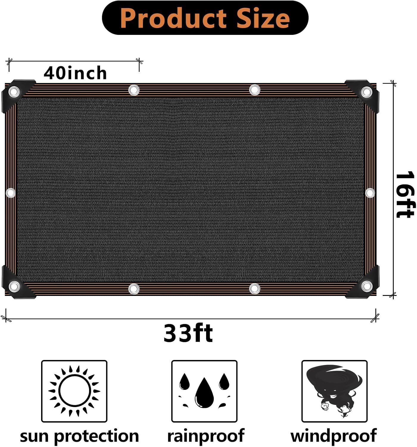 Shade Cloth, 90% Sunblock Net for Garden Patio, Shade Neting for Plants Greenhouse Outdoor Pergola Lawn, Easier to Hang Sun Cover for Kennel Chicken Coop