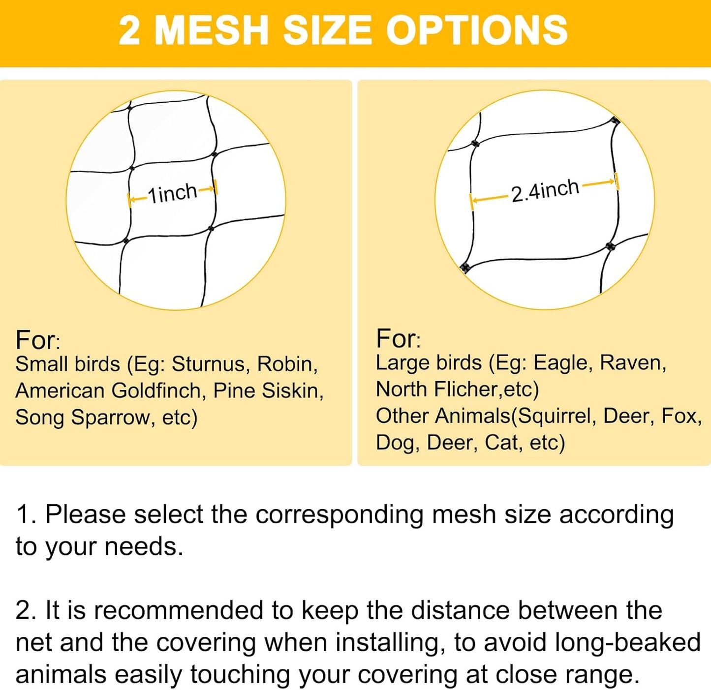 Bird Netting for Chicken Coop, 25'x50' with 2.4" Square Mesh Poultry Netting Heavy Duty Nylon Nettings for Garden, Aviary Net Fruit Tree Nettings