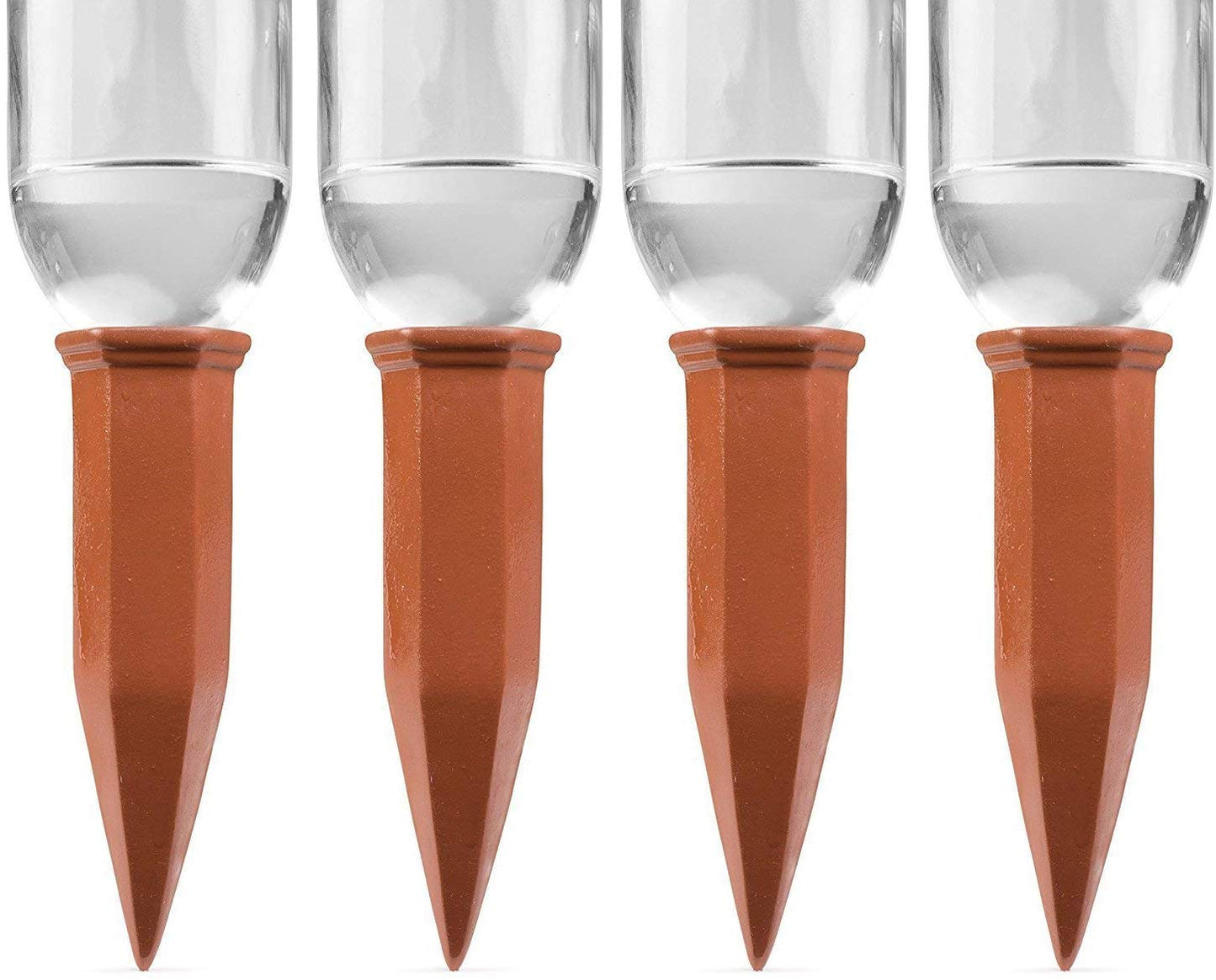 Plant Self-Watering Stakes for Indoor Outdoor Plants (4 Count) Terracotta Plant Watering Spikes for Recycled Wine Bottles to Water Plant at Home or on Vacation - Automatic Irrigation System for Plants
