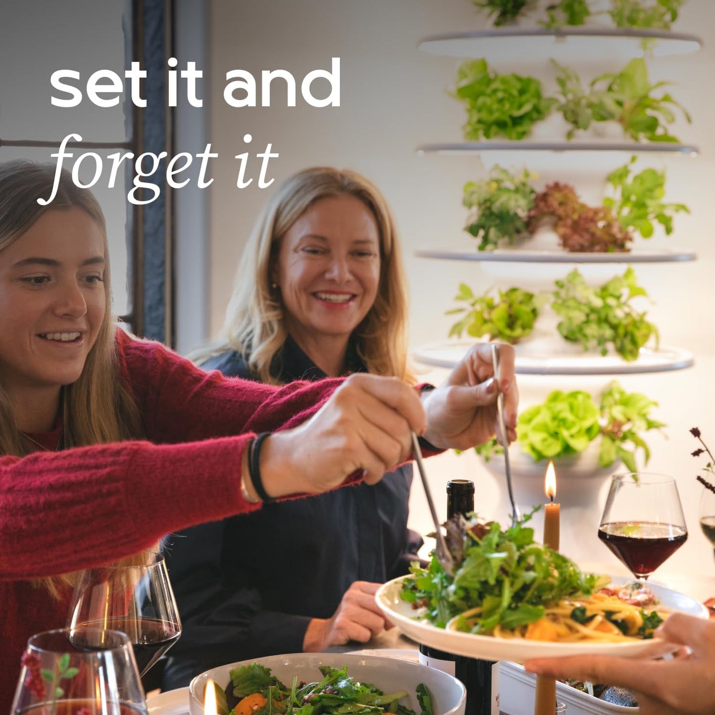 Farmstand Starter Kit with Glow Rings and 18 Seedling Credits | Small Hydroponic Growing System Kit | Vertical Garden Planter Tower | 4ft 3in Tall