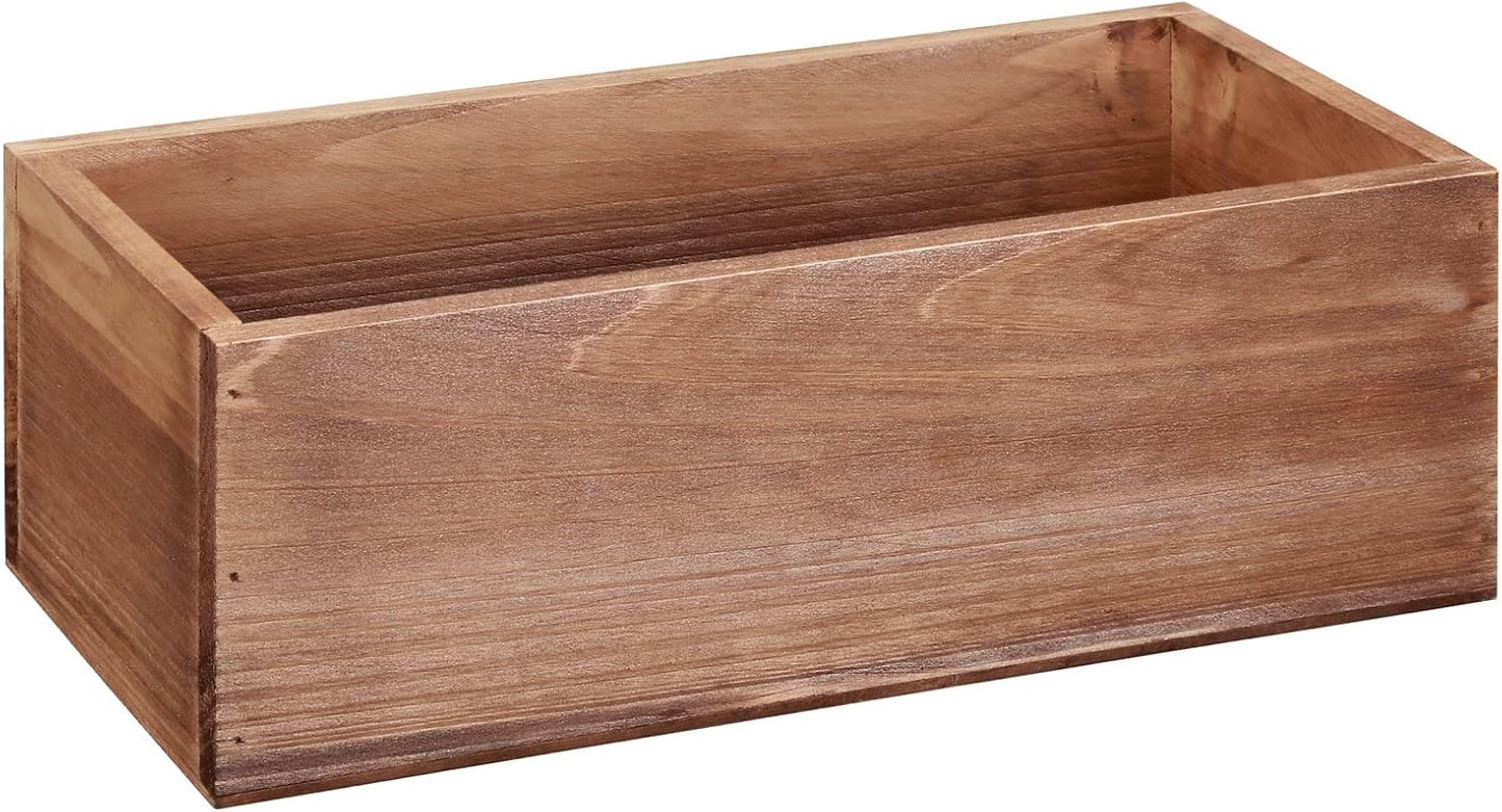 12” Wood Pallet Bin by Make Market - Rustic Crate Boxes for Storage, Decorative Display, Arts & Crafts, Made of 100% Wood - Bulk 4 Pack