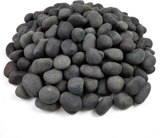 20 lbs Black River Rocks for Landscaping, 1-2 Inch Stones Natural Decorative Black Pebbles for Planters Aquarium Outdoor Garden Walkways Paving and Yards