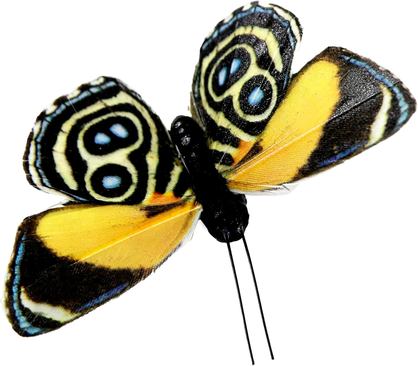 Cartanfill- Artificial Feather Simulation Butterfly Party Decoration Set, a Set of 12 Pieces with Wire, Used for Home Decoration in 12 Colors(B)