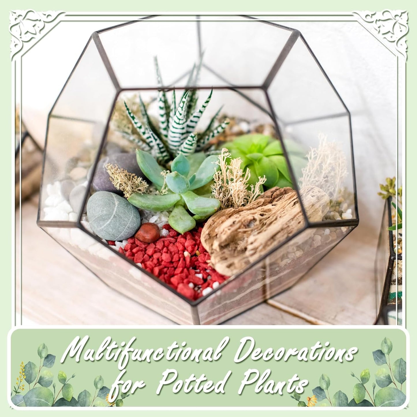 11LB Stones Pebbles River Rocks, 100% Natural Hand-Picked Premium Decorative Pebbles, Ideal for Garden Landscaping, Home Decor, Aquariums, Painting, Crafting and Gifts, Green