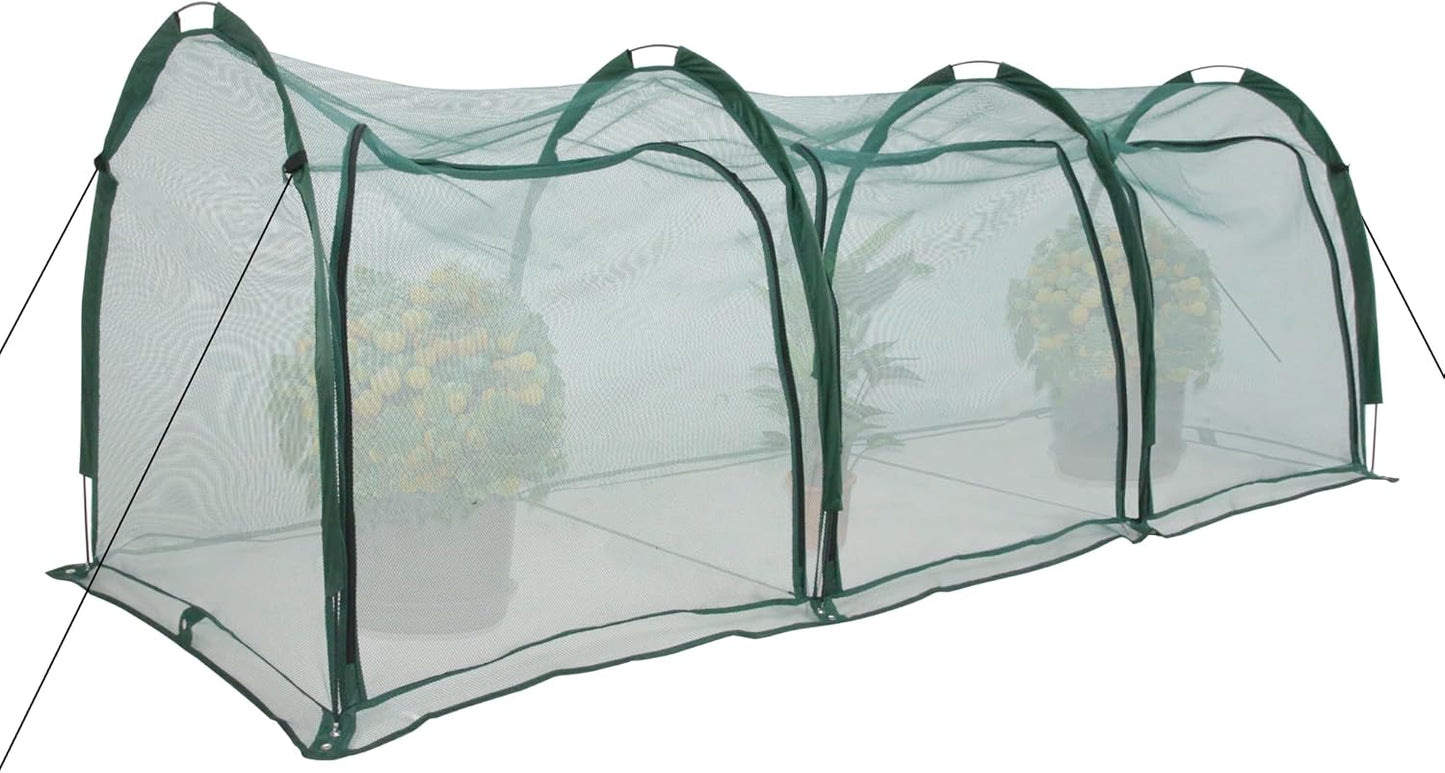 Flexible Net Grow Tunnel - Garden Greenhouse Mesh Cover Growhouse Cloche for Protecting Fruit Vegetables Plants Cultivation (3M)