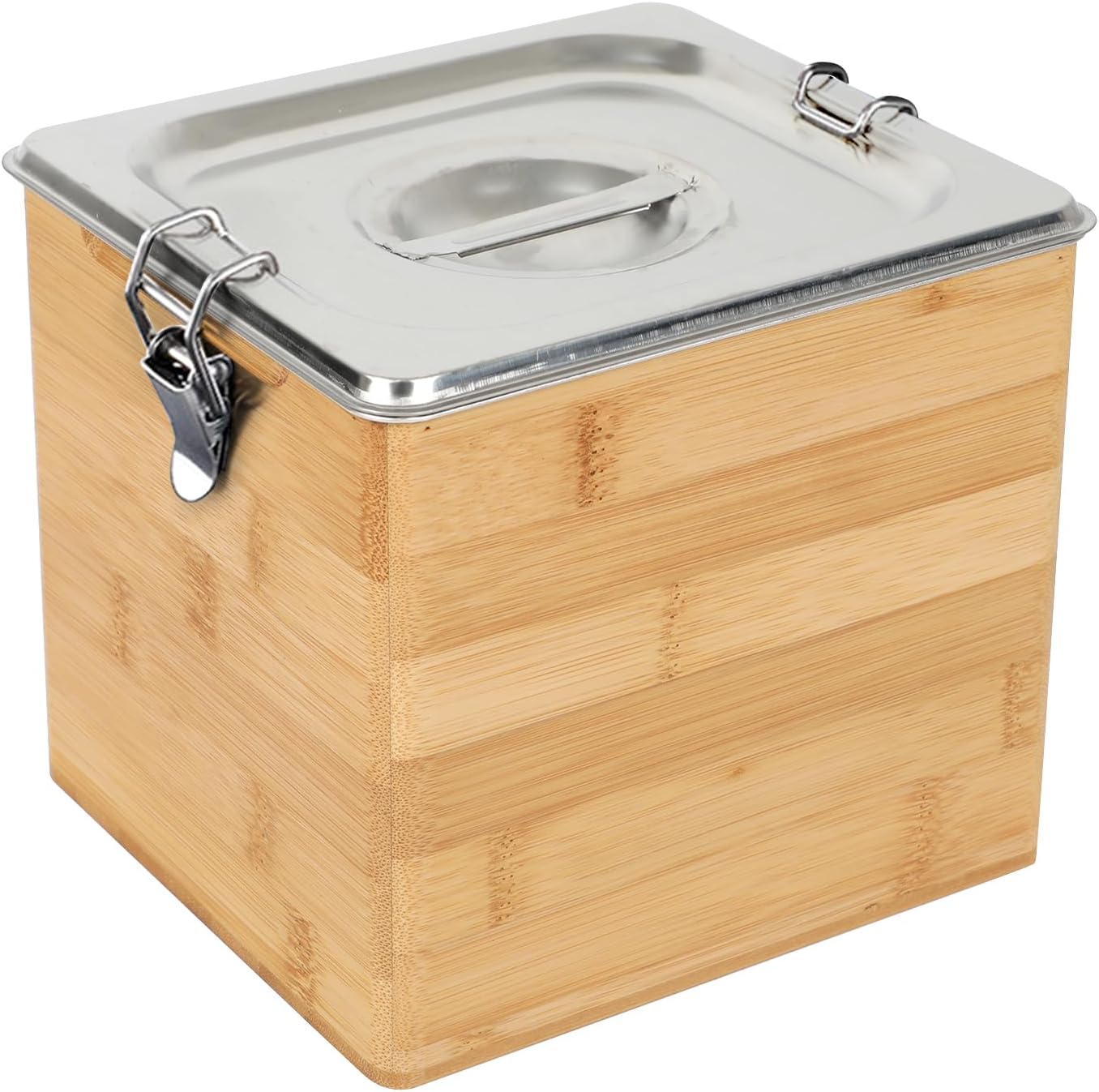 AQQHSAIN Compost Bin with Lid 0.8 Gal Countertop Compost Kitchen Scrap Indoor Large Compost Bucket Kitchen Odorless Smell Proof Composter with Stainless Steel Insert (Brown, 3L)