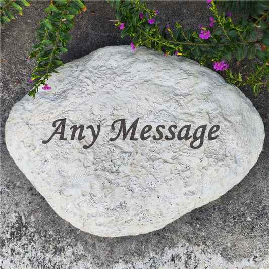 Personalized Garden Memorial Stones Engraved Rocks with Any Message, Decorative Grave Memorial Plaques Rocks for Loved Ones Outside Cemetery Decoration, Resin, 11" x 8"