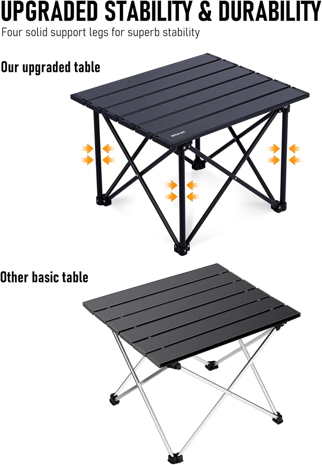 WildCall Ultralight Camping Table, Compact Aluminum Folding Beach Table with Carry Bag for Outdoor, Picnic BBQs, and Cooking